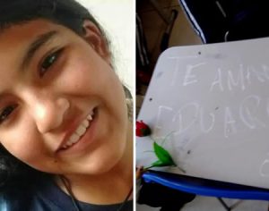 “Te amamos, Eduarda”, escrevem alunos na carteira de colega morta
