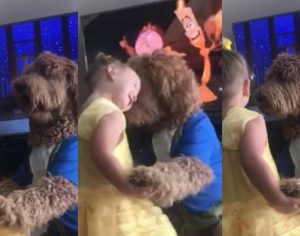 Garotinha dança ‘A Bela e a Fera’ com cachorro e vídeo viraliza nas redes; assista