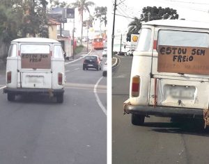 Kombi ‘sem freio’ aterroriza motoristas em cidade do Paraná