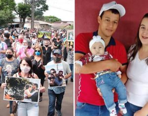 Manifestantes pedem justiça para família morta em acidente no PR