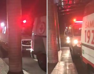 Vídeo mostra fila de ambulâncias à espera de vagas no HU de Londrina