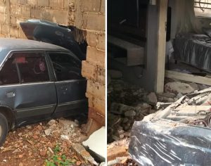 Veículo bate em muro e invade casa na Zona Leste de Londrina
