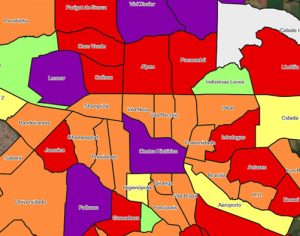 Sobe para 22 os bairros com alerta de casos da covid em Londrina; veja mapa