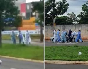 Paciente foge do HU e equipe de enfermagem corre para capturá-lo; vídeo