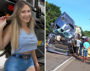 Caminhoneira youtuber Aline Ouriques sofre grave acidente no MT